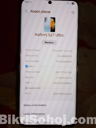 samsung s21 ultra 12/256gb vietnam